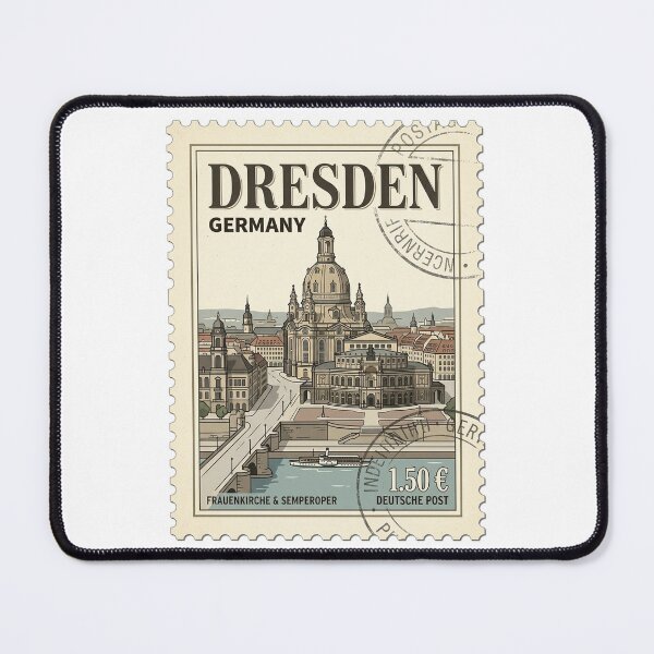 Item preview, Dresden Germany Vintage Travel Stamp Frauenkirche Semperoper designed and sold by k3rstman1.