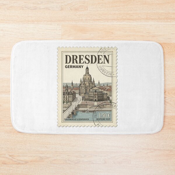 Item preview, Dresden Germany Vintage Travel Stamp Frauenkirche Semperoper designed and sold by k3rstman1.