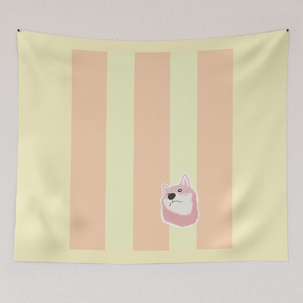 Item preview, Thick stripe (light orange, light yellow) with Shiba inu  designed and sold by ShibaCruise-On.