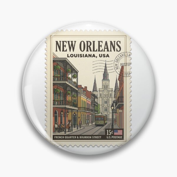 Item preview, Vintage New Orleans French Quarter Travel Stamp designed and sold by k3rstman1.