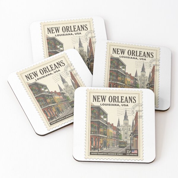 Item preview, Vintage New Orleans French Quarter Travel Stamp designed and sold by k3rstman1.