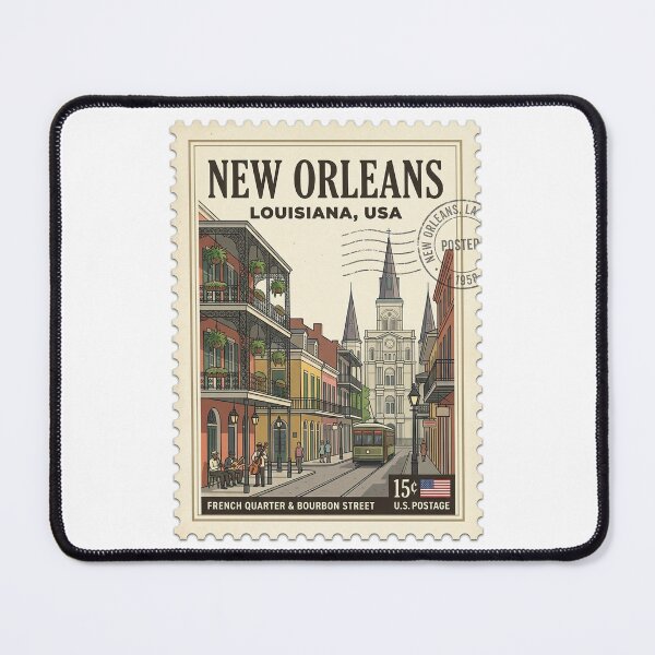 Item preview, Vintage New Orleans French Quarter Travel Stamp designed and sold by k3rstman1.