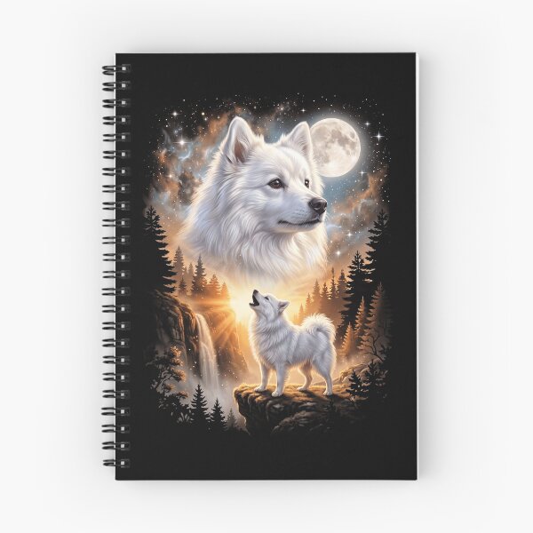 Item preview, Japanese Spitz Howling Moon Art Dog Mom Dad Lover designed and sold by dian-rody-crest.