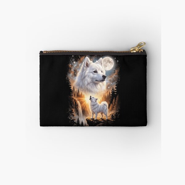 Item preview, Japanese Spitz Howling Moon Art Dog Mom Dad Lover designed and sold by dian-rody-crest.