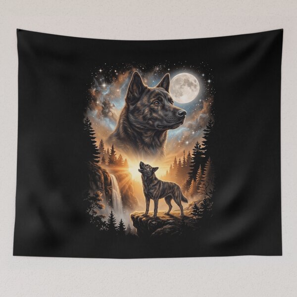 Item preview, Kai Ken Howling Moon Art Dog Mom Dad Lover designed and sold by dian-rody-crest.