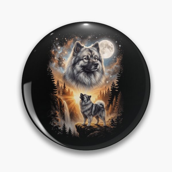 Item preview, Keeshond Howling Moon Art Dog Mom Dad Lover designed and sold by dian-rody-crest.