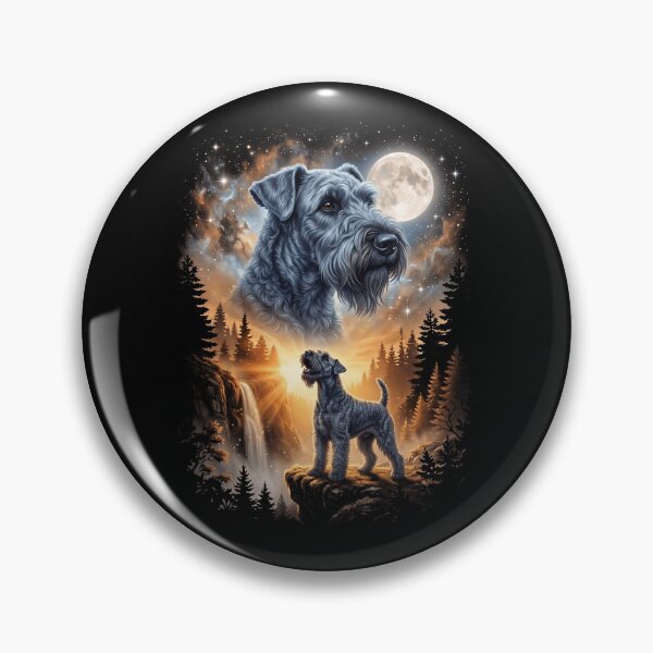 Item preview, Kerry Blue Terrier Howling Moon Art Dog Mom Dad Lover designed and sold by dian-rody-crest.
