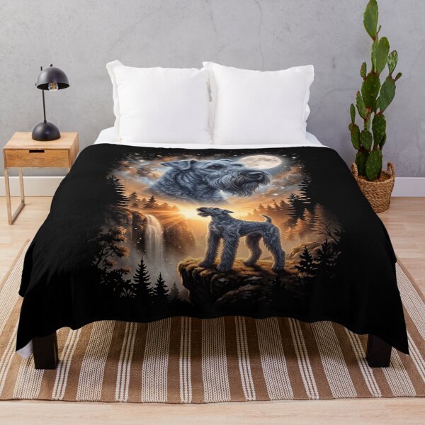 Item preview, Kerry Blue Terrier Howling Moon Art Dog Mom Dad Lover designed and sold by dian-rody-crest.