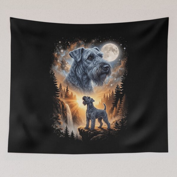 Item preview, Kerry Blue Terrier Howling Moon Art Dog Mom Dad Lover designed and sold by dian-rody-crest.