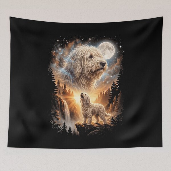 Item preview, Komondor Howling Moon Art Dog Mom Dad Lover designed and sold by dian-rody-crest.