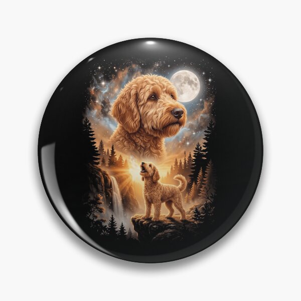 Item preview, Labradoodle Howling Moon Art Dog Mom Dad Lover designed and sold by dian-rody-crest.