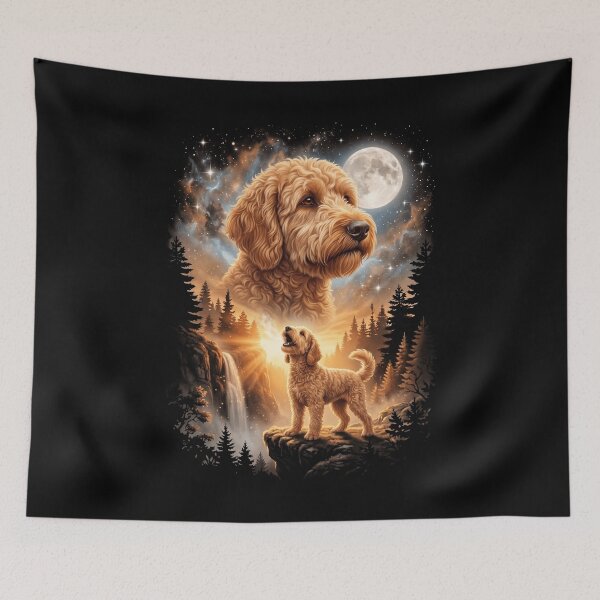 Item preview, Labradoodle Howling Moon Art Dog Mom Dad Lover designed and sold by dian-rody-crest.
