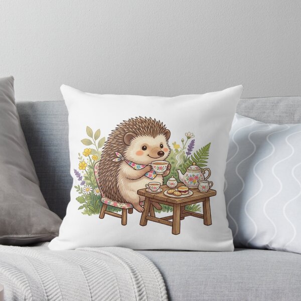 Item preview, Hedgehog Having Tea Party designed and sold by YNAMREG.