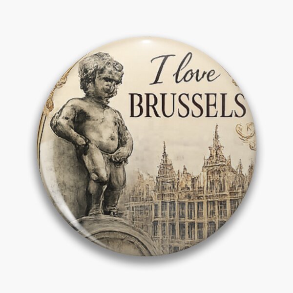 Item preview, I Love Brussels Vintage Watercolor Belgian Travel Art designed and sold by ForeverCities.