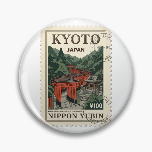 Item preview, Kyoto Fushimi Inari Shrine Vintage Travel Stamp designed and sold by k3rstman1.