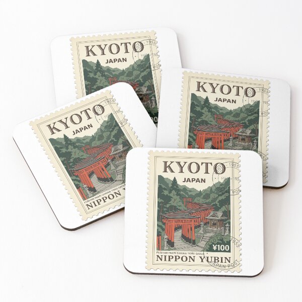 Item preview, Kyoto Fushimi Inari Shrine Vintage Travel Stamp designed and sold by k3rstman1.