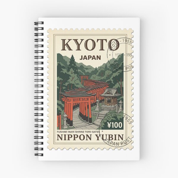 Item preview, Kyoto Fushimi Inari Shrine Vintage Travel Stamp designed and sold by k3rstman1.