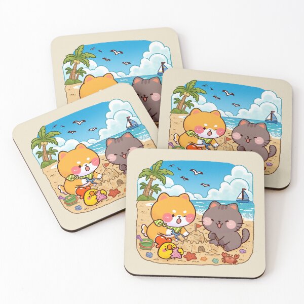 Item preview, Cute Beach Sandcastle Friends designed and sold by NasDoodleArt.