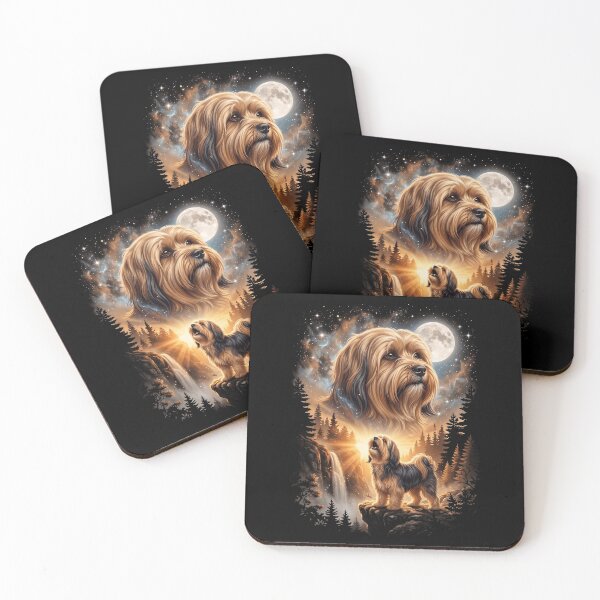 Item preview, Lhasa Apso Howling Moon Art Dog Mom Dad Lover designed and sold by dian-rody-crest.