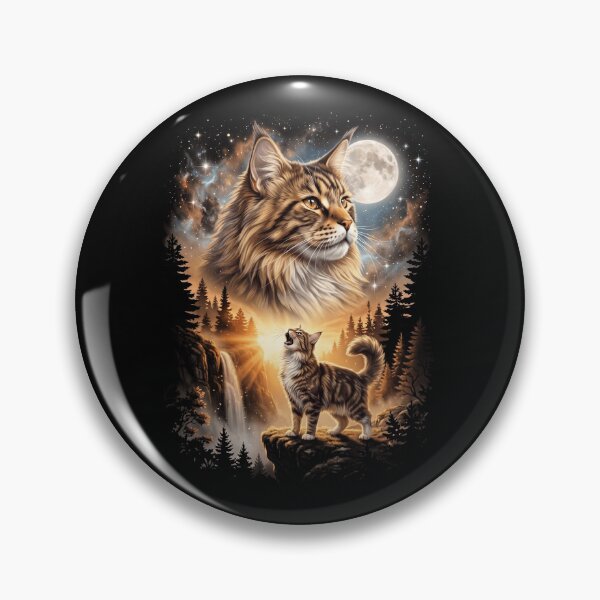 Item preview, Maine Coon Howling Moon Art Cat Mom Dad Lover designed and sold by dian-rody-crest.
