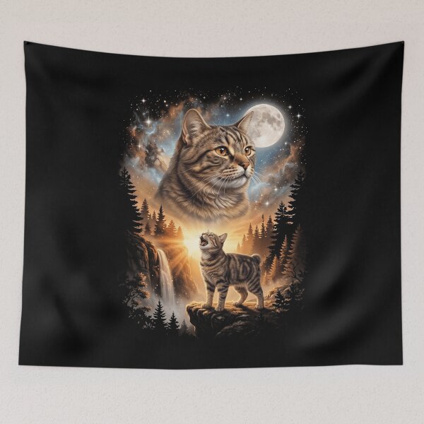 Item preview, Manx Howling Moon Art Cat Mom Dad Lover designed and sold by dian-rody-crest.