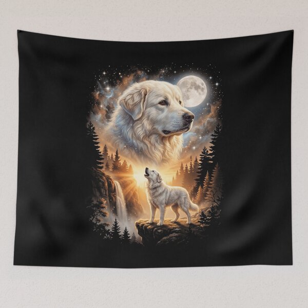 Item preview, Maremma Sheepdog Howling Moon Art Dog Mom Dad Lover designed and sold by dian-rody-crest.