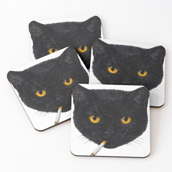 Item preview, Smoking Cat Vintage Black Cat Retro 90s  designed and sold by Aurelia-Shop.