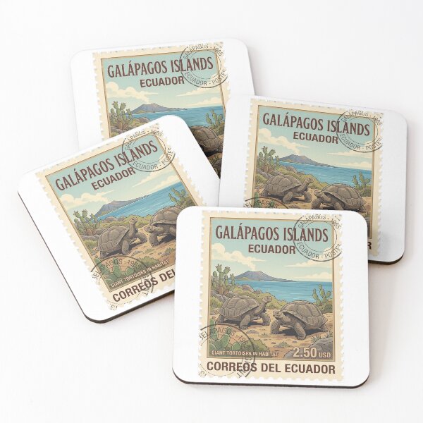 Item preview, Galápagos Islands Ecuador Giant Tortoise Travel Stamp designed and sold by k3rstman1.