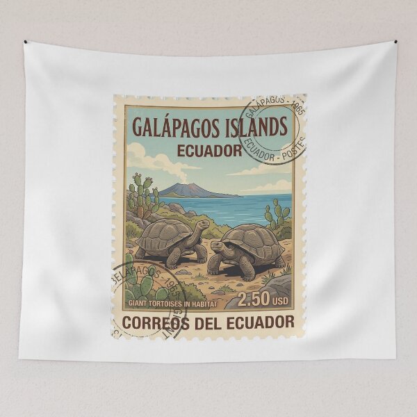 Item preview, Galápagos Islands Ecuador Giant Tortoise Travel Stamp designed and sold by k3rstman1.