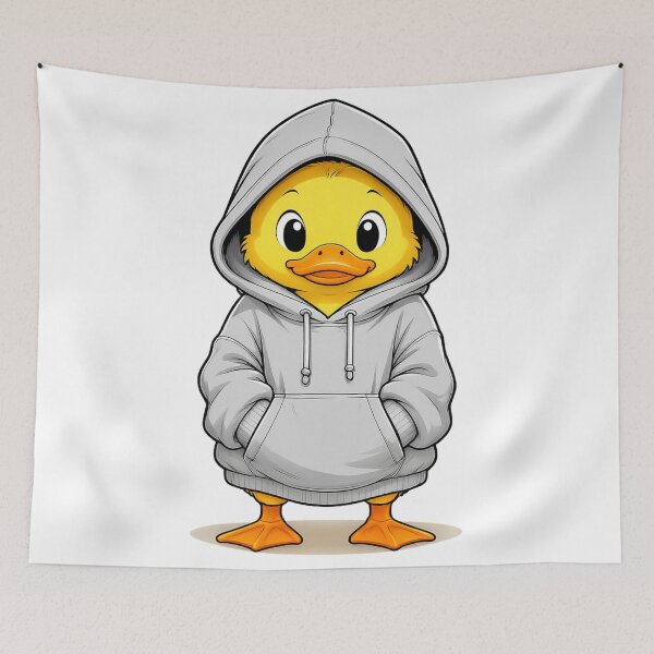 Artikelvorschau, Cute Duck in Hoodie – Cozy Streetwear Duck Cartoon entworfen und verkauft von LittleGinnyArt.
