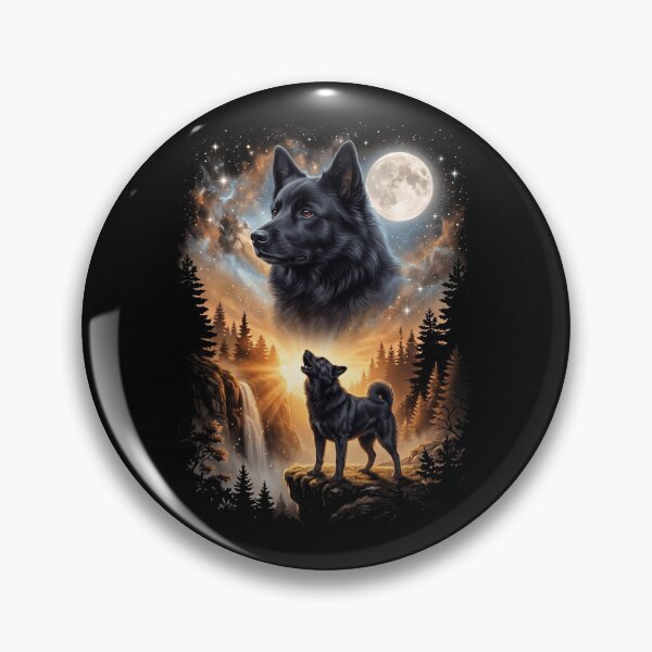Item preview, Norwegian Buhund Howling Moon Art Dog Mom Dad Lover designed and sold by dian-rody-crest.