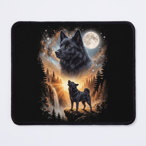 Item preview, Norwegian Buhund Howling Moon Art Dog Mom Dad Lover designed and sold by dian-rody-crest.
