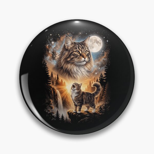 Item preview, Norwegian Forest Howling Moon Art Cat Mom Dad Lover designed and sold by dian-rody-crest.