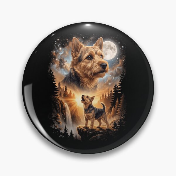 Item preview, Norwich Terrier Howling Moon Art Dog Mom Dad Lover designed and sold by dian-rody-crest.