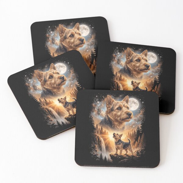 Item preview, Norwich Terrier Howling Moon Art Dog Mom Dad Lover designed and sold by dian-rody-crest.