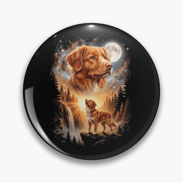 Item preview, Nova Scotia Duck Tolling Retriever Howling Moon Art Dog Mom Dad Lover designed and sold by dian-rody-crest.