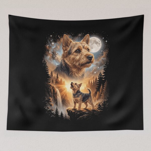 Item preview, Norwich Terrier Howling Moon Art Dog Mom Dad Lover designed and sold by dian-rody-crest.