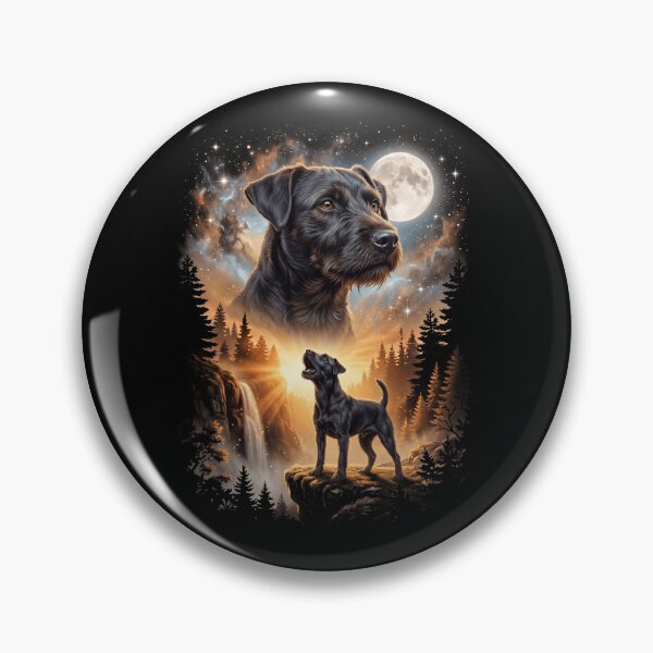 Item preview, Patterdale Terrier Howling Moon Art Dog Mom Dad Lover designed and sold by dian-rody-crest.