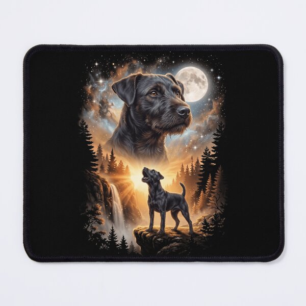 Item preview, Patterdale Terrier Howling Moon Art Dog Mom Dad Lover designed and sold by dian-rody-crest.