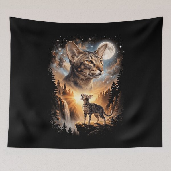 Item preview, Oriental Shorthair Howling Moon Art Cat Mom Dad Lover designed and sold by dian-rody-crest.