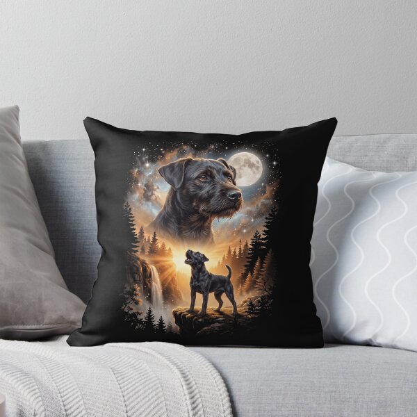 Item preview, Patterdale Terrier Howling Moon Art Dog Mom Dad Lover designed and sold by dian-rody-crest.
