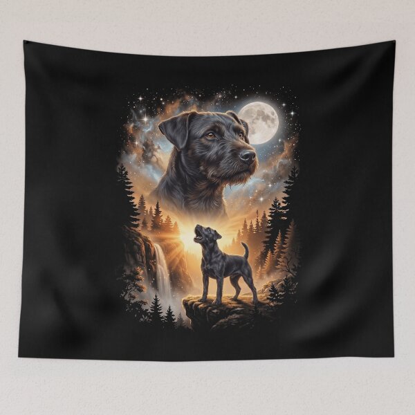 Item preview, Patterdale Terrier Howling Moon Art Dog Mom Dad Lover designed and sold by dian-rody-crest.
