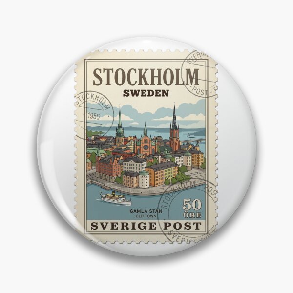 Item preview, Stockholm Sweden Gamla Stan Vintage Travel Stamp designed and sold by k3rstman1.