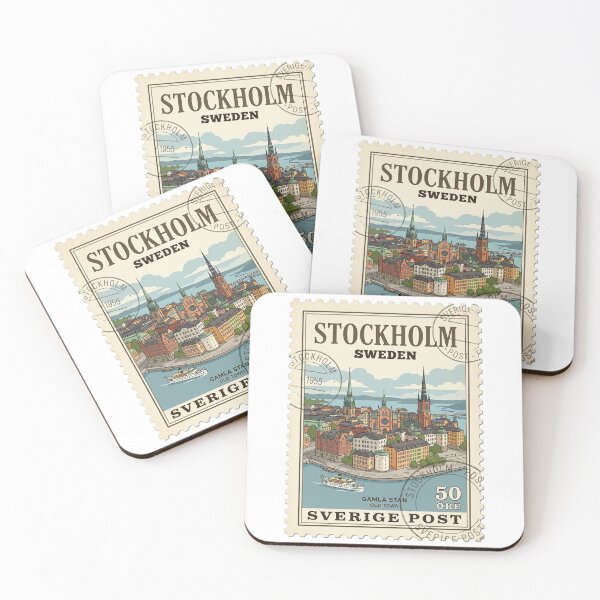 Item preview, Stockholm Sweden Gamla Stan Vintage Travel Stamp designed and sold by k3rstman1.