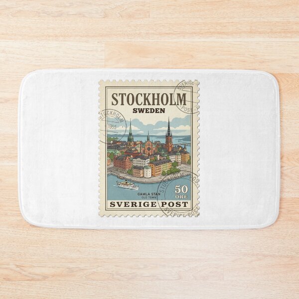 Item preview, Stockholm Sweden Gamla Stan Vintage Travel Stamp designed and sold by k3rstman1.