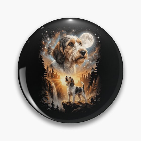 Item preview, Petit Basset Griffon Vendeen Howling Moon Art Dog Mom Dad Lover designed and sold by dian-rody-crest.