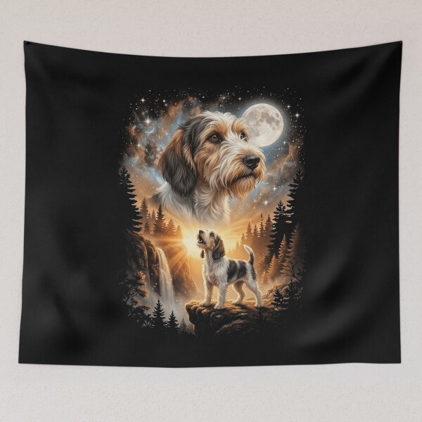 Item preview, Petit Basset Griffon Vendeen Howling Moon Art Dog Mom Dad Lover designed and sold by dian-rody-crest.