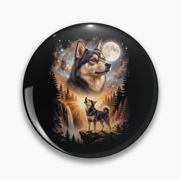 Item preview, Pomsky Howling Moon Art Dog Mom Dad Lover designed and sold by dian-rody-crest.