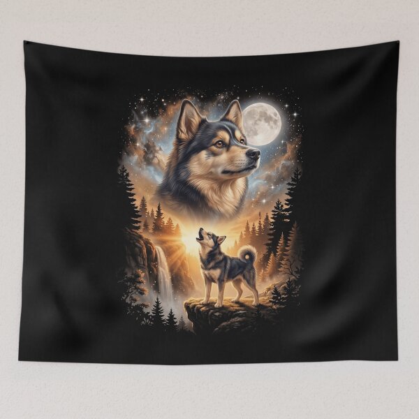 Item preview, Pomsky Howling Moon Art Dog Mom Dad Lover designed and sold by dian-rody-crest.