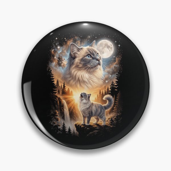 Item preview, Ragamuffin Howling Moon Art Cat Mom Dad Lover designed and sold by dian-rody-crest.